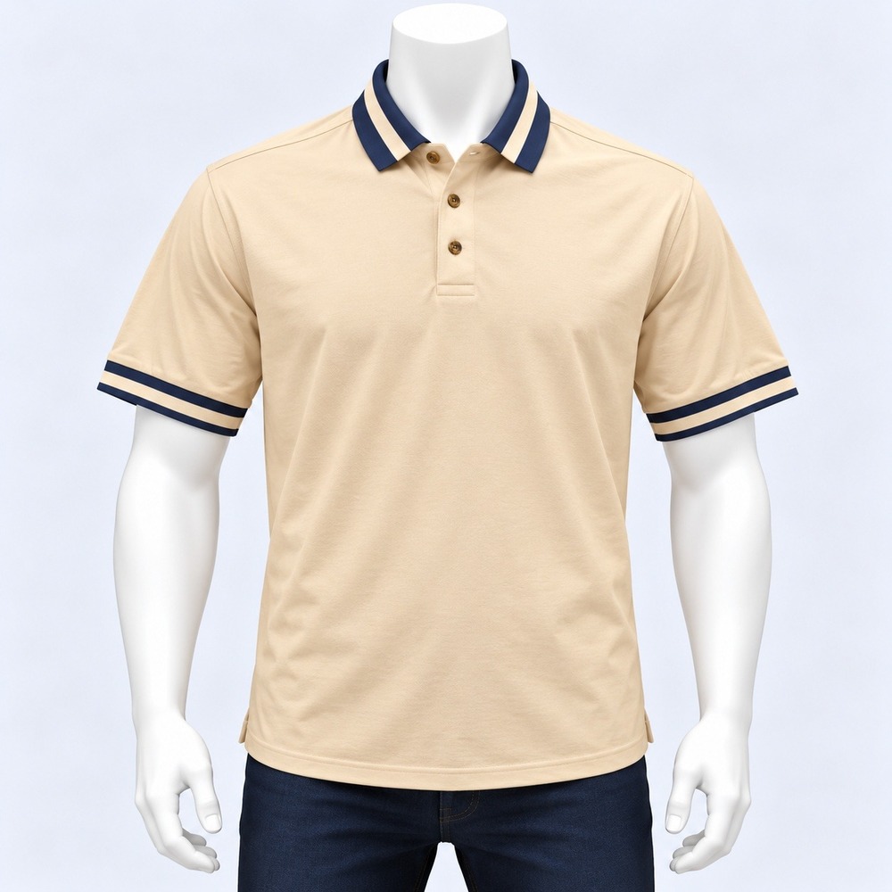 Cutter & Buck Polo Shirt Mens XXL Yellow Short Sleeve Striped Trim Cotton